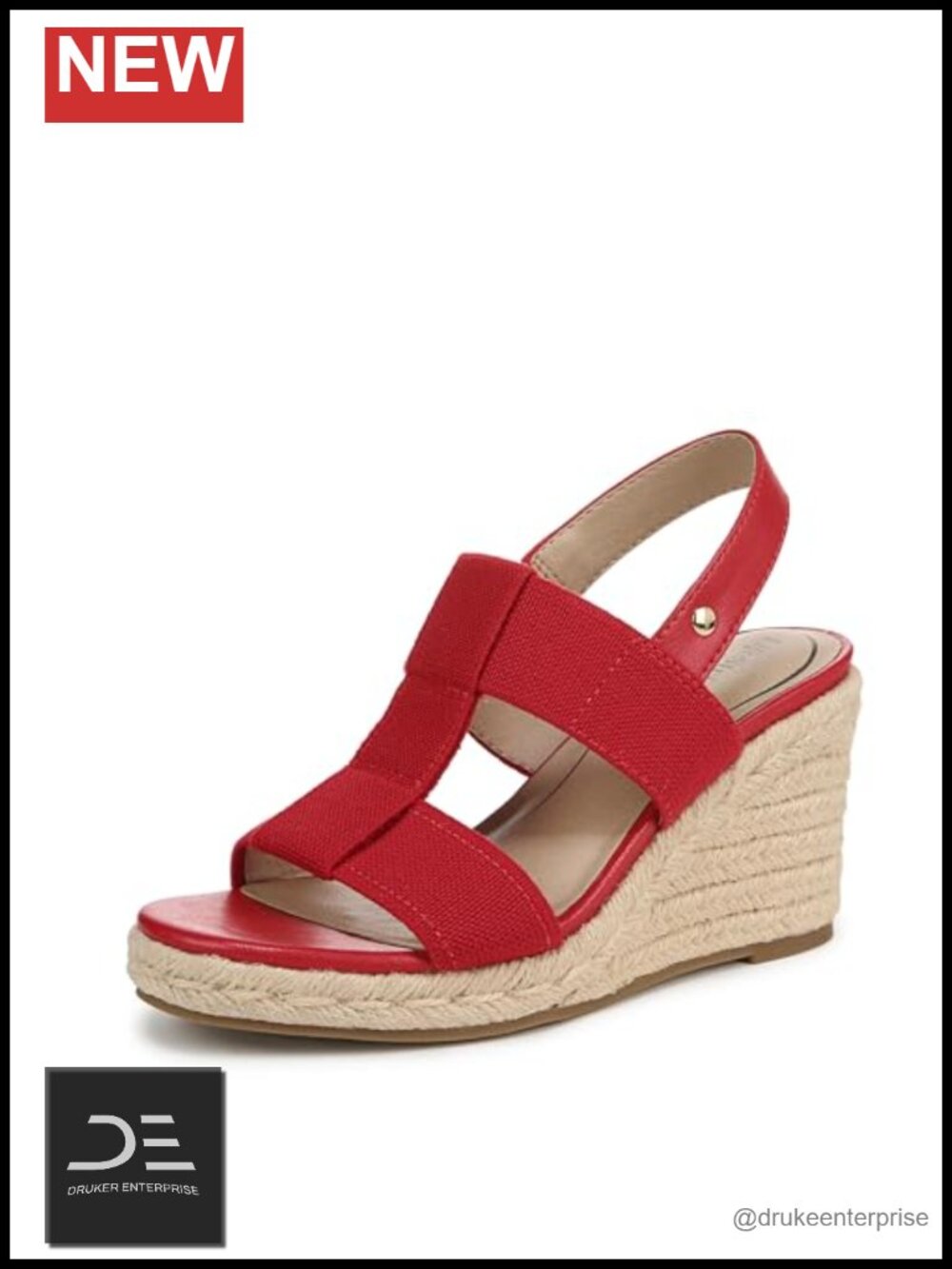 LifeStride Tallulah Women's Espadrille Wedge Sandals Open Toe Slingback PU &